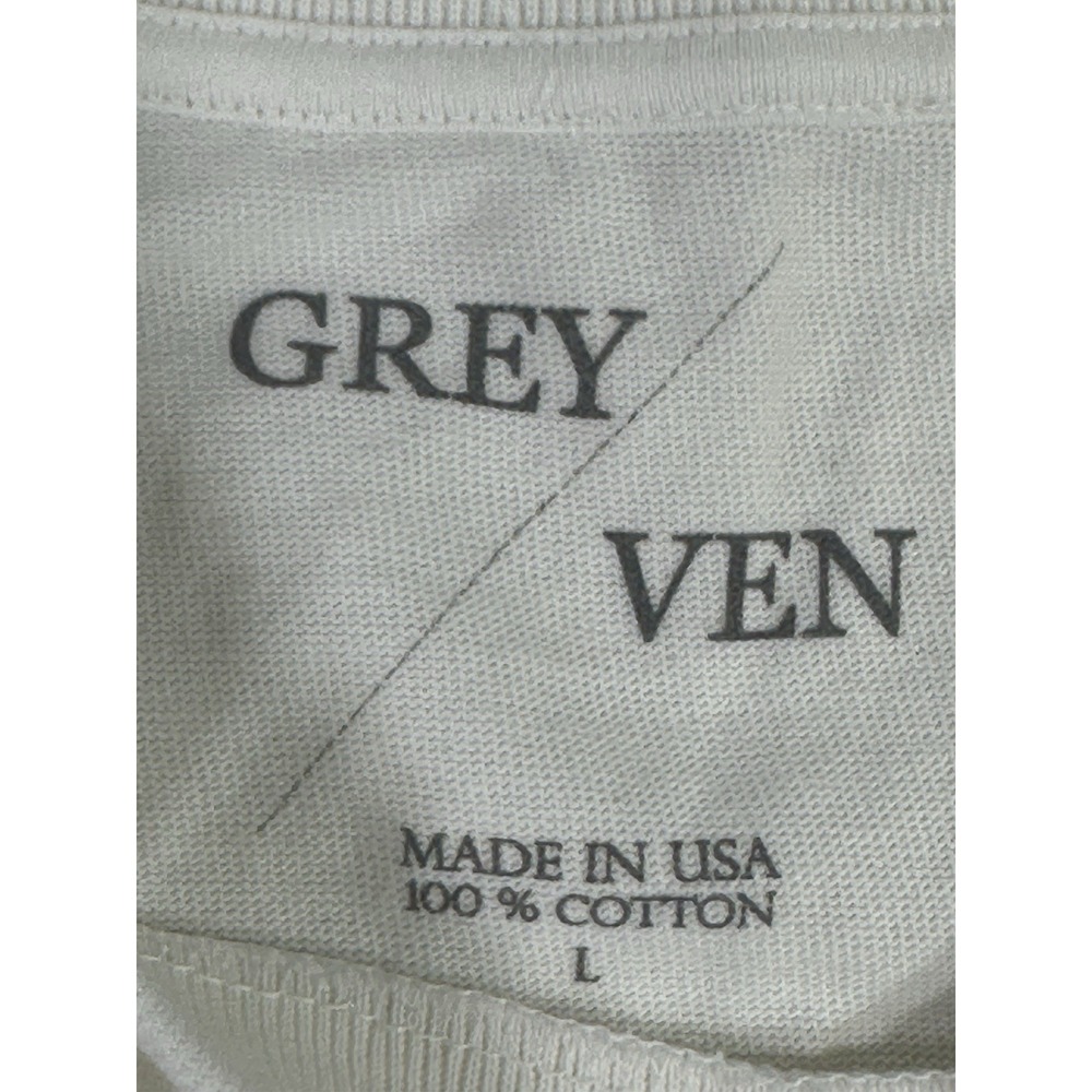 GREY/VEN Body Language T-Shirt Men's Large White Minimalist Made in USA - Picture 2 of 4